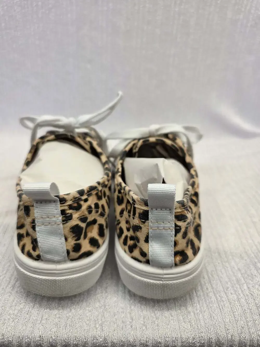 Divided H&M Leopard Print Canvas Lace-Up Sneakers